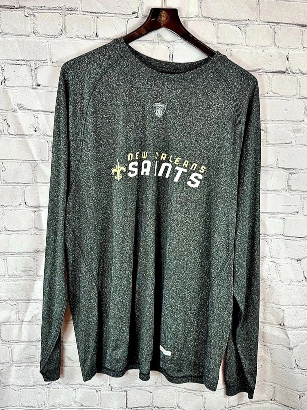 Reebok NFL New Orleans Saints Long Sleeve Tee Black XL Like New